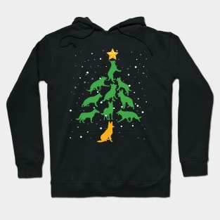 Funny German Shepherd Dog Christmas Tree Hoodie